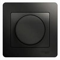 Светорегулятор поворотный с рамкой Systeme Electric Glossa 60-300Вт антрацит картинка